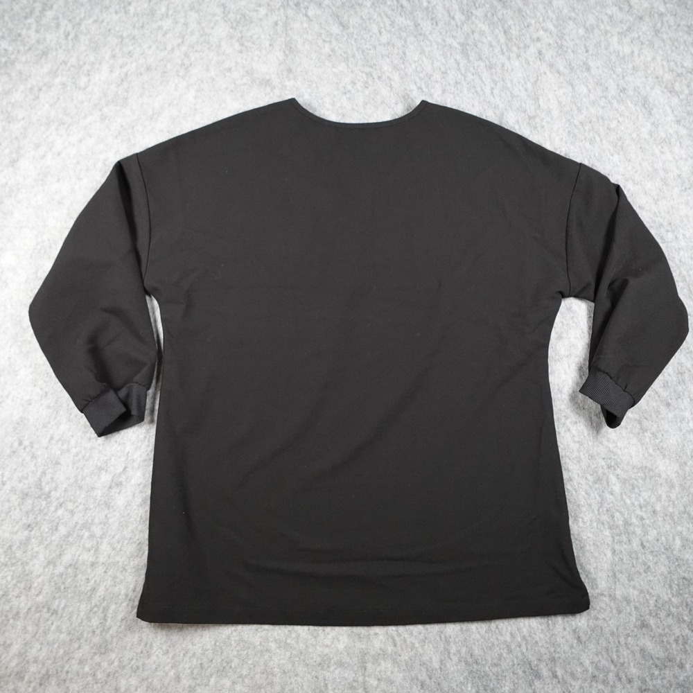 DOLAN Top Women Small Black 2 Pocket Scrub V Neck 3/4 Sleeve Medical Nurse - Picture 8 of 12